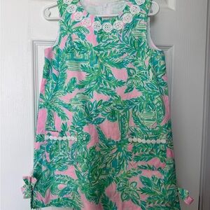 Lilly Pulitzer Pink and Green Palm Print Sleeveless Dress